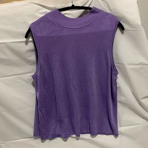 Preston & York Sleeveless mock turtle neck sweater in lavender - 1x